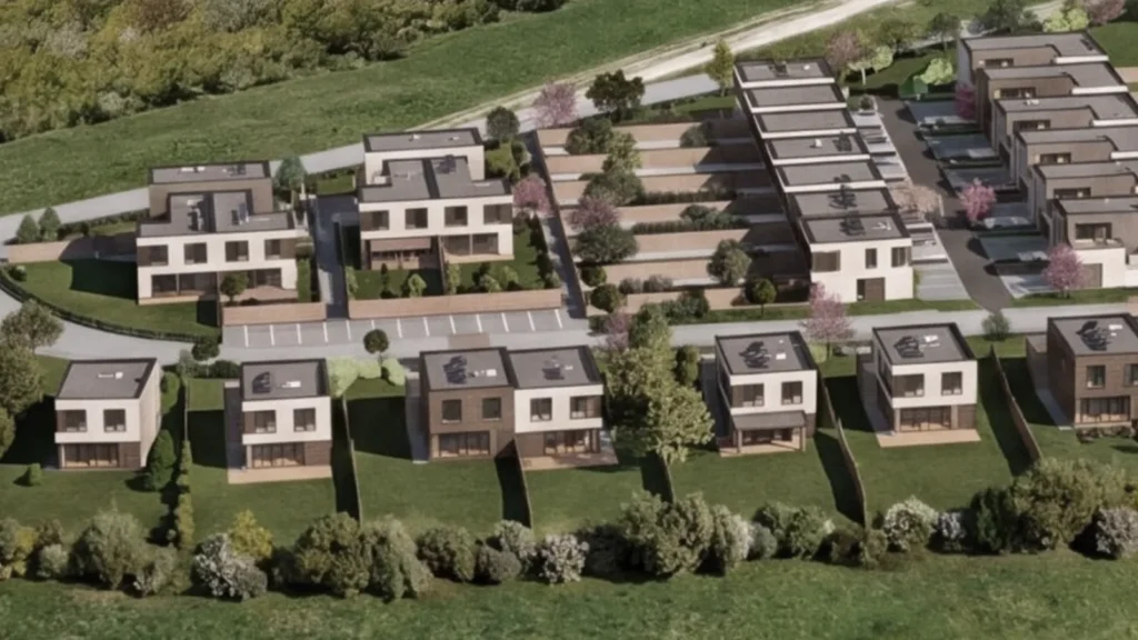 Letecká vizualizácia rezidenčného projektu BANKOV 427 v Košiciach
