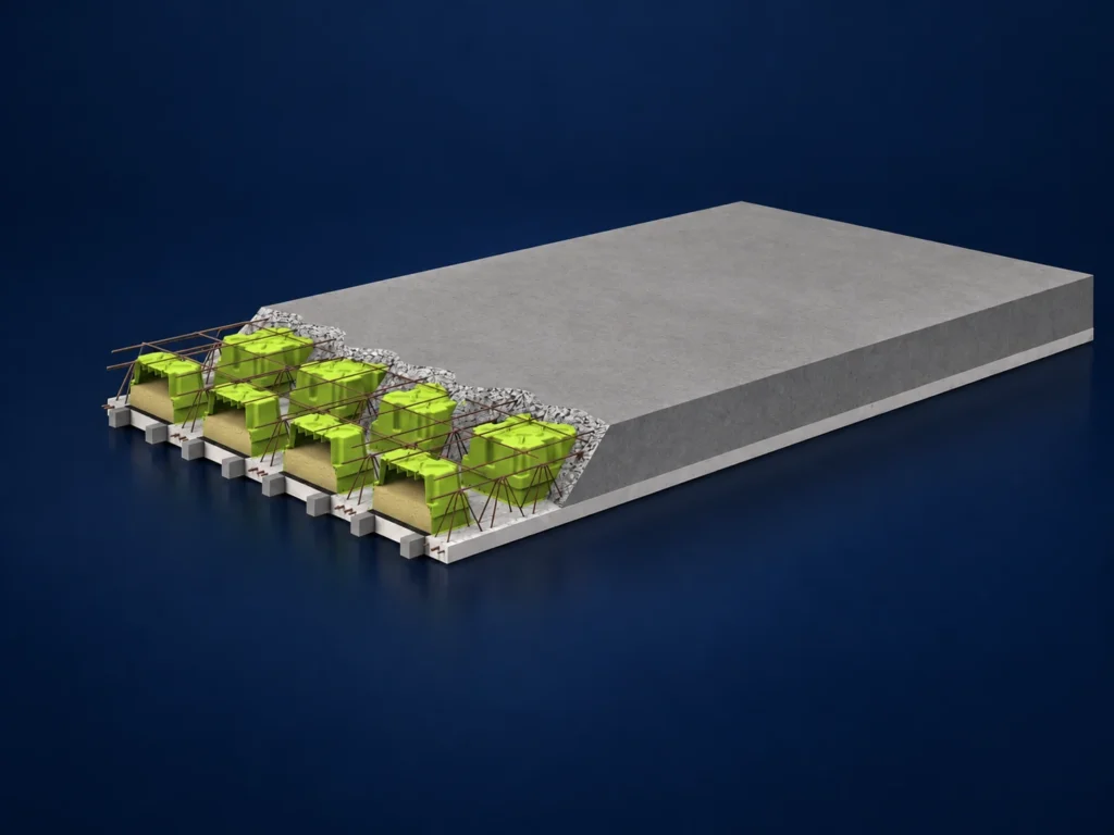Acoustic Slab® — prefabrikovaný akustický stropný systém